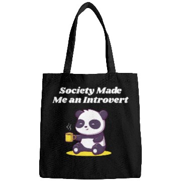 Discover Handcrafted by Society Introvert Sayings Antisocia Bags