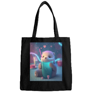 Discover Kawaii Otter Pet Otter Drinking Boba Tea Bags