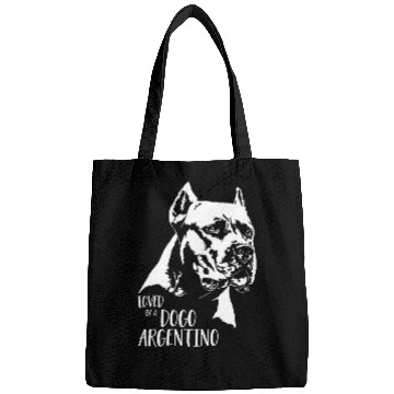 Discover Loved by a Dogo Argentino dog mom Bags