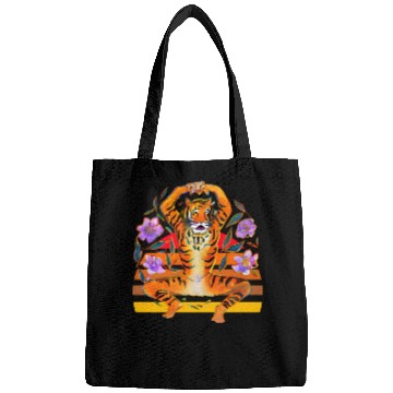 Discover Yoga Tiger loves flowers Bags