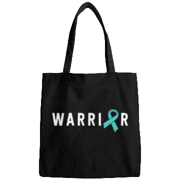 Discover Warrior Motivational Teal Awareness Ribbon Bags