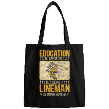 Discover Electrical Lineman Pun Education Is Important Bags