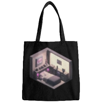 Discover Isometric Bedroom - Synthwave Retro Future Room Bags
