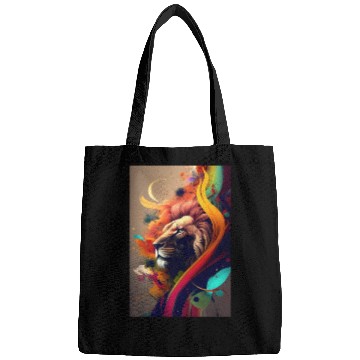 Discover Lion Head Abstract Bags