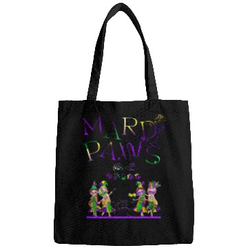 Discover Mardi gras purple and gold cat- teddy bear+sticker Bags