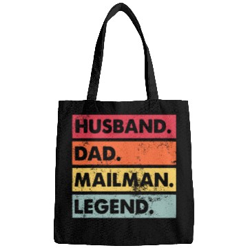 Discover Husband Dad Mailman Legend Funny Postal Workerdadg Bags