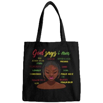 Discover African American Girl God Says I Am Black Pride Bags