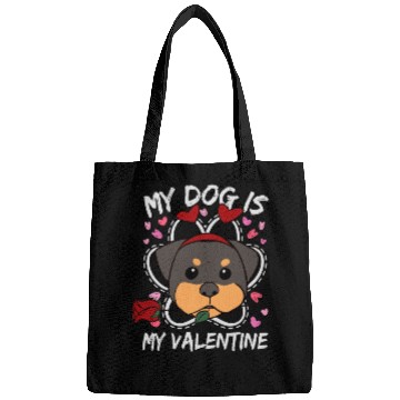 Discover My Dog Is My Valentine Bags
