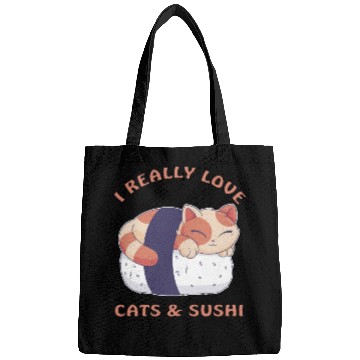 Discover I love cats and sushi Bags