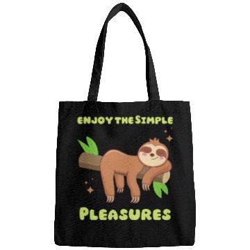 Discover enjoy the Simple Pleasures Sloth funny Bags