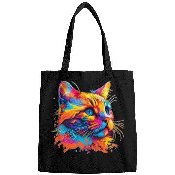 Discover MULTICOLORED CAT cat multicolor Rainbow Cat Bags