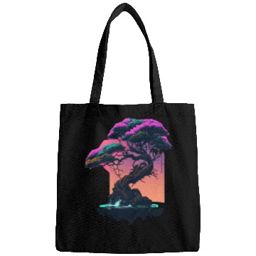 Discover Synthwave Bonsai Tree Bags