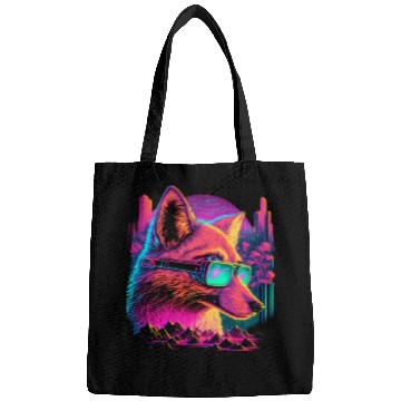 Discover Retro Futuristic Synthwave Fox Bags