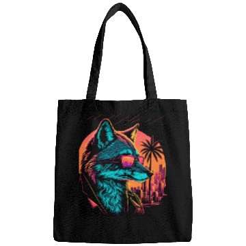 Discover Retro Futuristic Synthwave Fox Bags