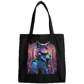 Discover Retro Futuristic Synthwave Fox Bags