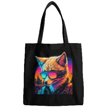 Discover Retro Futuristic Synthwave Fox Bags