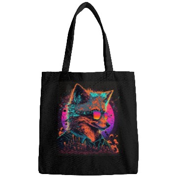 Discover Retro Futuristic Synthwave Fox Bags