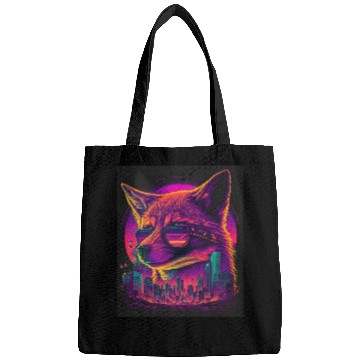Discover Retro Futuristic Synthwave Fox Bags