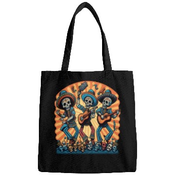 Discover Mexican Folk Dance Fans Dancing Sugar Skull Bags