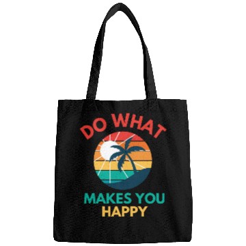 Discover Do What Makes You Happy- Sunset and Palm Trees Bags