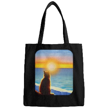 Discover Cat watching sunset Classic Bags