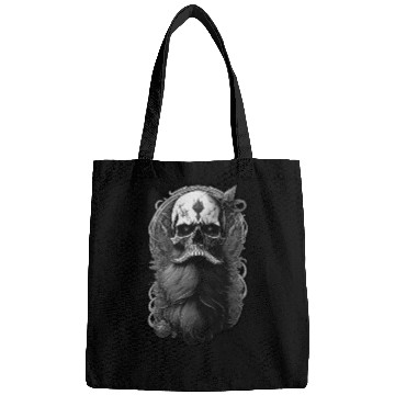 Discover skull with beard Bags