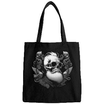 Discover skull with a beard Bags