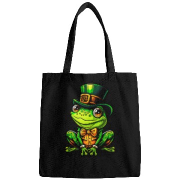 Discover Magical Frog With St Patrick Day Top Hat Bags