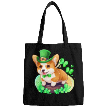 Discover St Patrick's Day Irish Cute Corgi Saint Patrick Bags