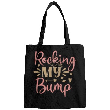 Discover Rocking my bump Typography Bags