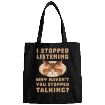 Discover Funny Grumpy Kitty Not Listening Cat Head Snout Bags