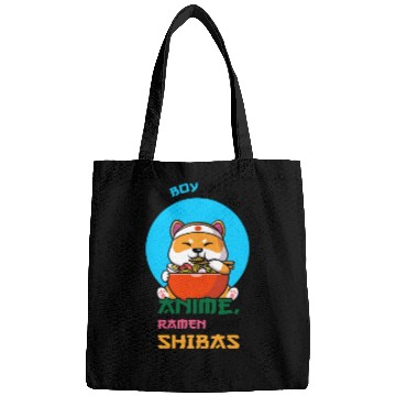 Discover Just a boy who loves anime, ramen and shibas Bags