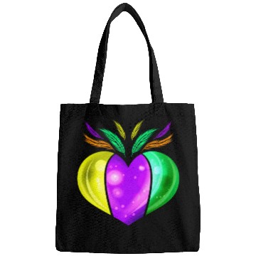 Discover Yellow Golden, Purple And Green Heart For Mardi Bags