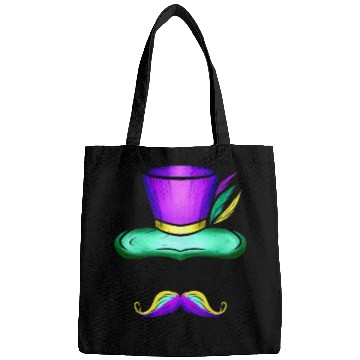 Discover Hat And Mustache For Mardi Gras Bags