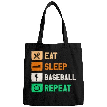 Discover Eat Sleep Baseball Repeat Funny Gaming Bags