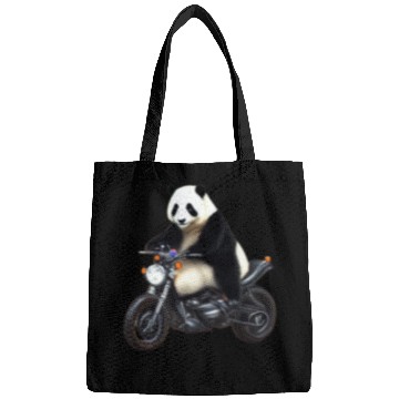 Discover Panda Riding on Motorcycle Bags