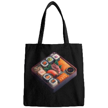 Discover Realistic Sushi On Table Bags