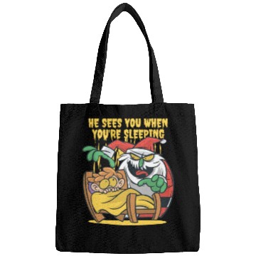 Discover He sees when you are sleeping scary santa He sees Bags