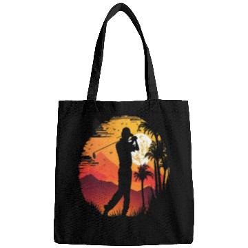 Discover Golf Course Family Trip Cool Golfer In Sunset Bags