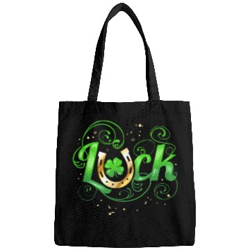 Discover Green Golden Luck Logo With Horseshoe For St Bags