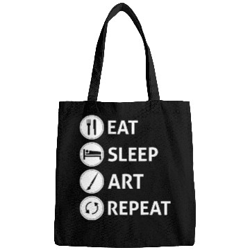 Discover Funny Eat Sleep Art Repeat Artist Creative Gift Bags