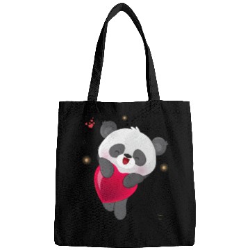 Discover Cute Panda Embrace Heart Design Bags