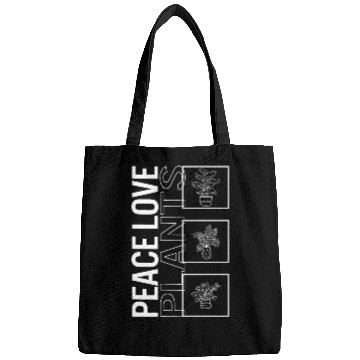 Discover Peace Love Plants, Garden Plant Gardening Lover Bags