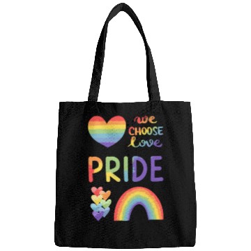 Discover PRIDE We Choose Love Rainbow Hearts & Rainbow Bags