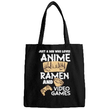 Discover Just A Boy Who Loves Anime Ramen Video Games Bags