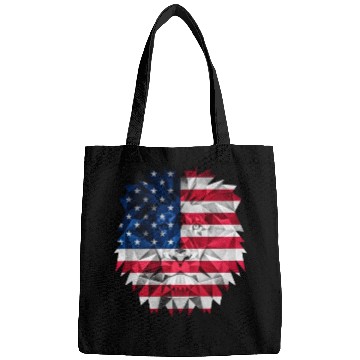 Discover Geometric Lion Polygon Style with American Flag Bags