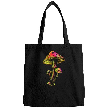Discover Psychedelic Mushrooms Illustration Bags