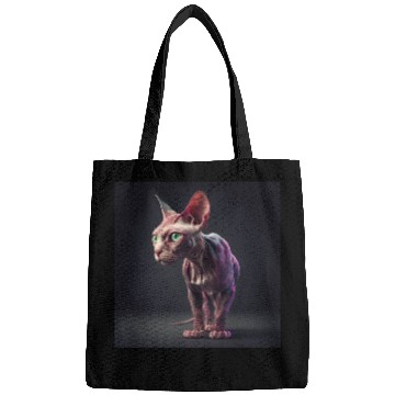 Discover Canadian Sphynx cat with transparent skin Bags