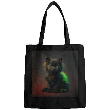 Discover Cute black kitten blended with a wicked spider Bags