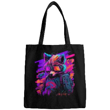 Discover cyberpunk synthwave cool fox Bags
